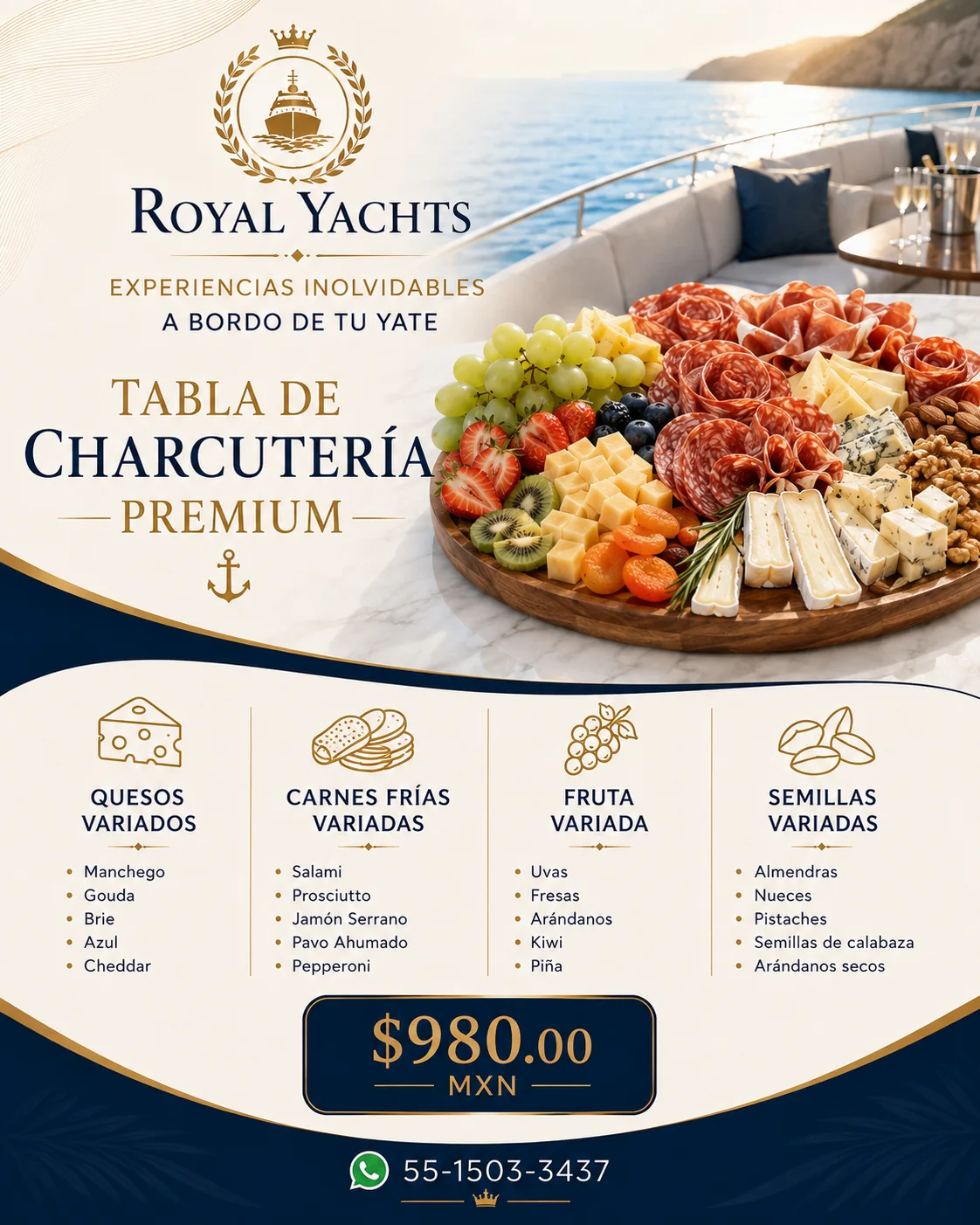 Tabla de charcutería premium Royal Yachts